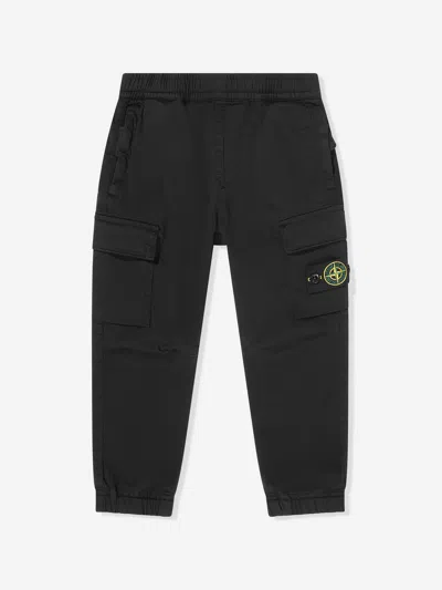 Stone Island Babies'  Boys Regular Tapered Cargo Trousers In Black