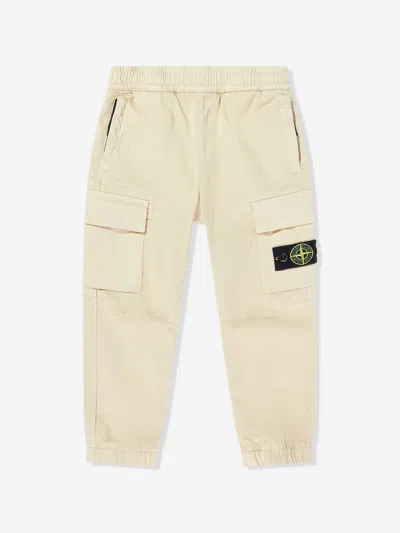 Stone Island Babies'  Boys Regular Tapered Cargo Trousers In Brown