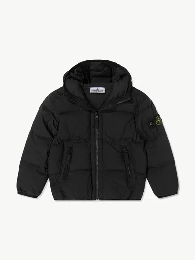 Stone Island Kids'  Boys Seamless Tunnel Nylon Down Puffer Jacket In Black