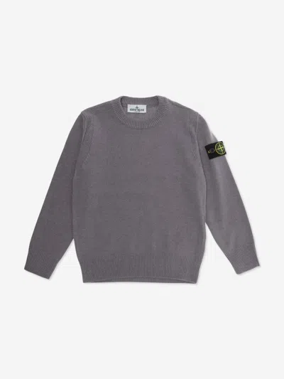 Stone Island Babies'  Boys Wool And Cashmere Jumper In Gray
