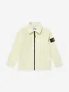 Stone Island Boys Zip Up Overshirt In Green