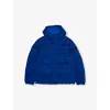 Stone Island Bright Blue Brand-badge Short Nylon Parka Jacket In Blue