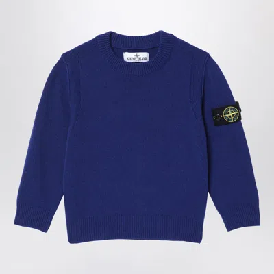 Stone Island Kids' Bright Blue Cotton Jumper