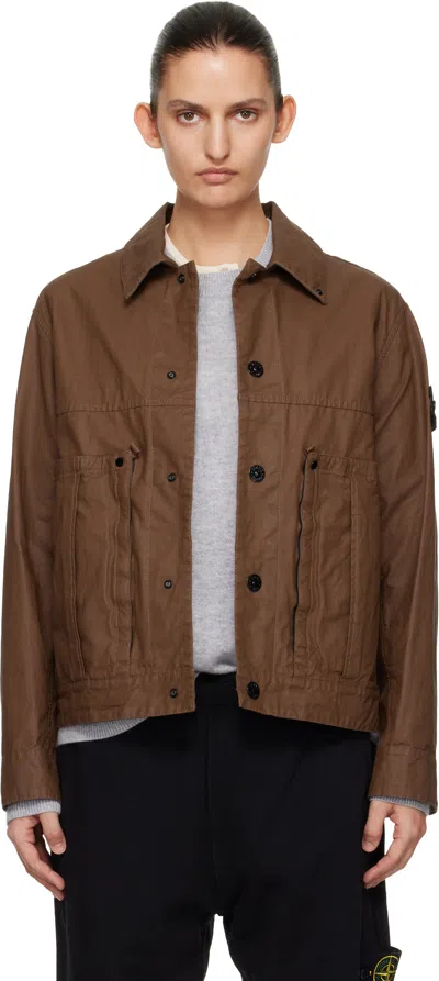 Stone Island Brown 4100010 Double-coated Cotton Ripstop Jacket