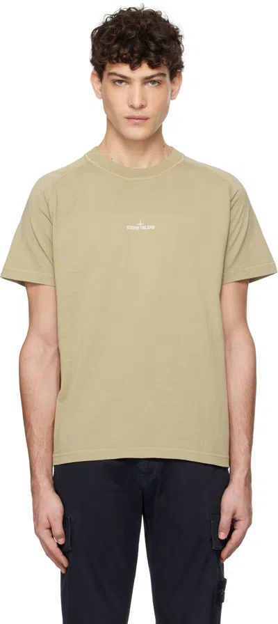 Stone Island Brown Organic Cotton Jersey T-shirt In V009a Desert