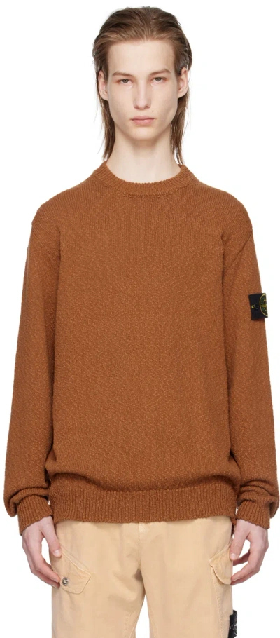 Stone Island Brown Patch Sweater In V0013 Rust
