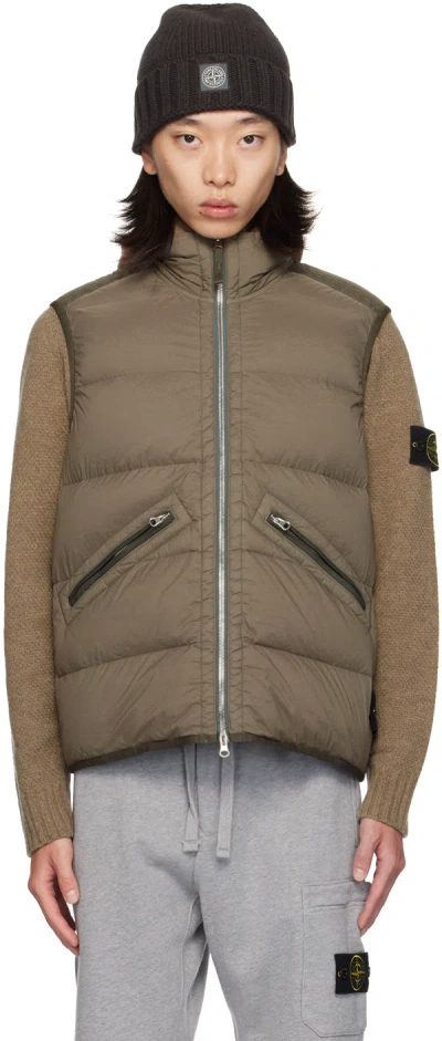 Stone Island Brown Seamless Tunnel Down Vest In V0075 Walnut