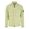Stone Island Logo-patch Button-down Regular-fit Shell Overshirt In Green