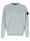Stone Island Crew Neck Logo Badge Sweatshirt In Green