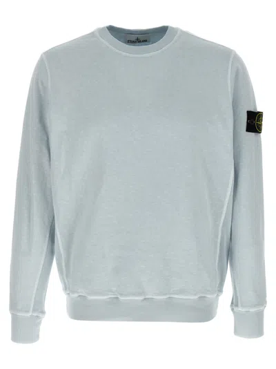 Stone Island Brushed Cotton Sweatshirt With Logo Badge In Green