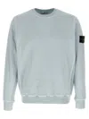 Stone Island Crew Neck Logo Badge Sweatshirt In Blue