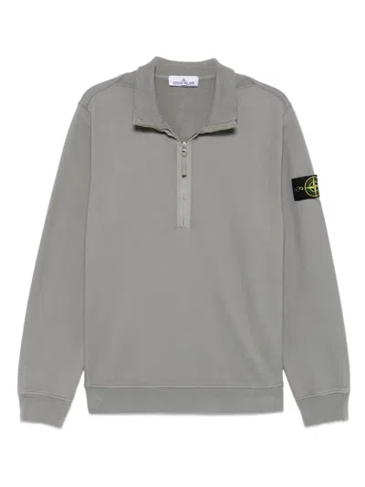 Stone Island Brushed-finish Fleece Sweatshirt In Gray