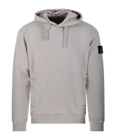 Stone Island Brushed Fleece Regular-fit Hoodie In Gray