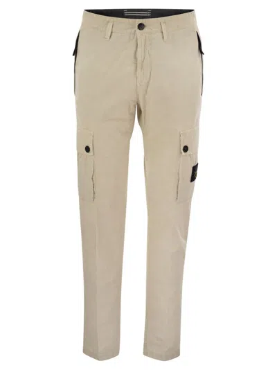 Stone Island 32710 Tapered-leg Cargo Trousers In Beige