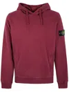 Stone Island Hoodie With Logo Badge And Pockets In Purple