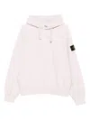 Stone Island Brushed Organic Cotton Fleece Oversized Fit Hoodie Clothing In Pink
