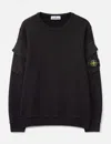 Stone Island Lightweight Wool Crew Neck Pullover In Black