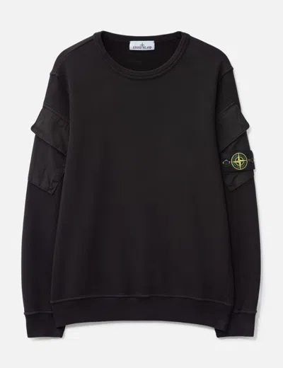 STONE ISLAND BRUSHED ORGANIC COTTON FLEECE SWEATSHIRT