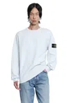 Stone Island Brushed Organic Cotton Fleece Sweatshirt In White