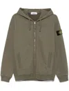 Stone Island Brushed Cotton Sweatshirt Hoodie In Brown