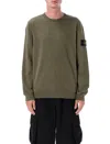 Stone Island Brushed Organic Cotton Sweatshirt In Green