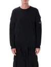Stone Island Brushed Organic Cotton Sweatshirt In Black