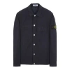 Stone Island Button Down Shirt 'black' In Blue