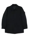 Stone Island Button-fastening Coat In Blue