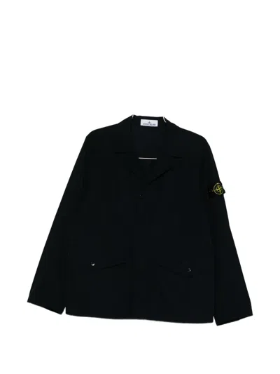Stone Island Button-fastening Pocket Jacket In Black