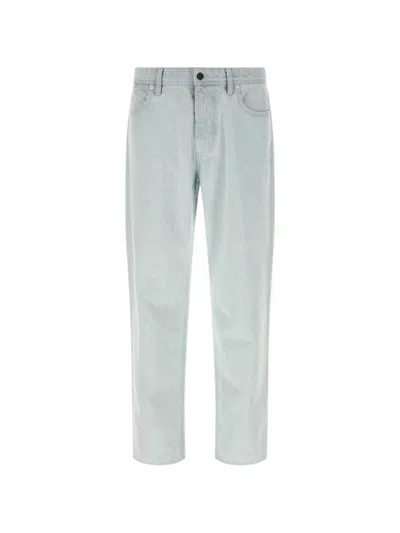 Stone Island Straight Leg Denim Jeans Belt Loops Pockets In Gray