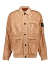 Stone Island Orange Caban Mussola Prismatica Jacket In Brown