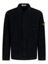 Stone Island Navy Blue Corduroy Shirt In Blue