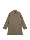 Stone Island Buttoned Coat In Brown