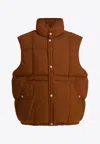 Stone Island Buttoned Down Vest In Brown