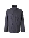 Stone Island Buttoned Flap-pocket Jacket In Blue