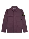 Stone Island Buttoned Flap-pocket Jacket In Purple