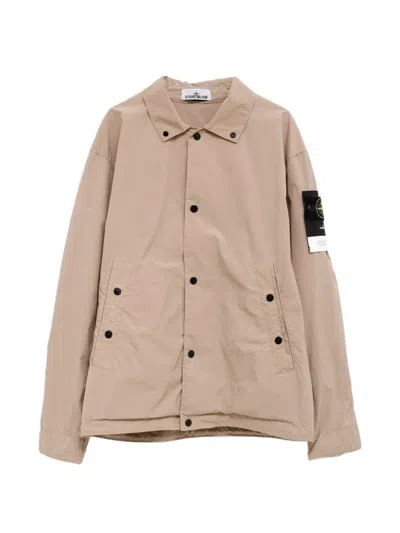 Stone Island Buttoned Patch Jacket In Neutral