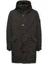 Stone Island Buttoned-up Down Jacket In Black