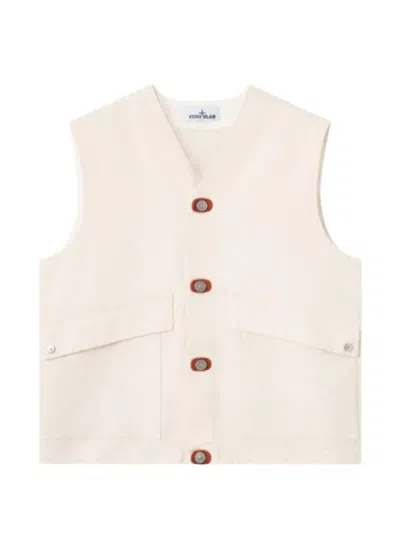 Stone Island Button-up Cargo Gilet In Pink