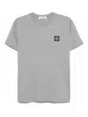 Stone Island Logo-patch Cotton T-shirt In Grey