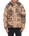 Stone Island Thermo-reactive Camouflage Puffer Jacket In Brown