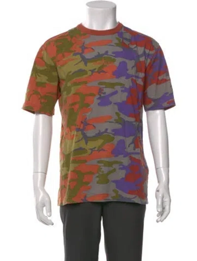 Pre-owned Stone Island Camouflage Print Crew Neck T-shirt In Orange