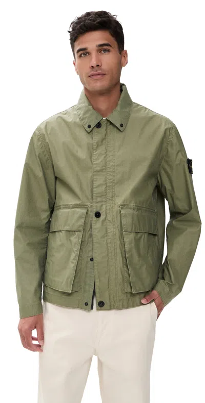 Stone Island Canvas Coach Jacket Military Green
