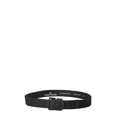 Stone Island Canvas Tactical Belt In Black