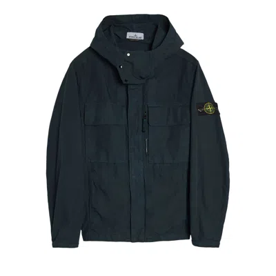Pre-owned Stone Island Canvas Weave Cotton Hooded Field Jacket 'navy Blue' | Men's Size Xl