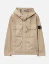 Stone Island Canvas Weave Cotton Hooded Field Jacket In Neutral