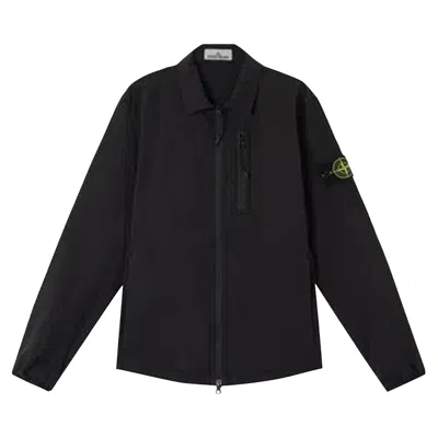 Pre-owned Stone Island Canvas Weave Cotton Overshirt 'lead Grey' | Men's Size Xl In Gray