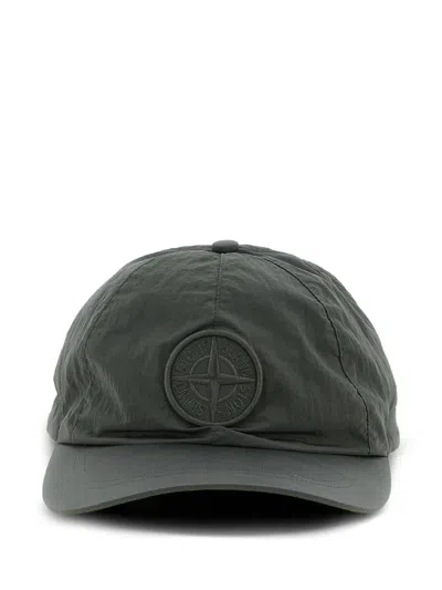Stone Island Cap With Logo Patch In Gray