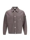 Stone Island Buttoned Patch Jacket In Gray