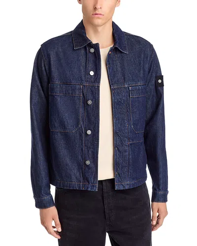 Stone Island Capospalla Denim Jacket In Blue